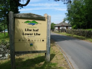 Lower Lliw Reservoir sign