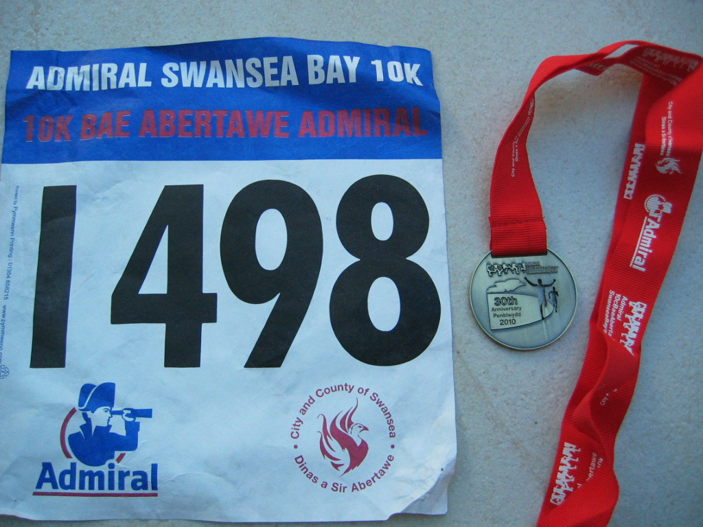 My race number of finishing medal