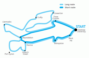 Pedal for Parkinson's Swansea Route Map