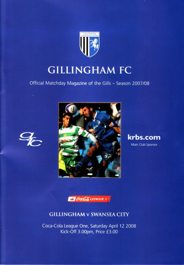 Gillingham v Swansea City programme - April 2008